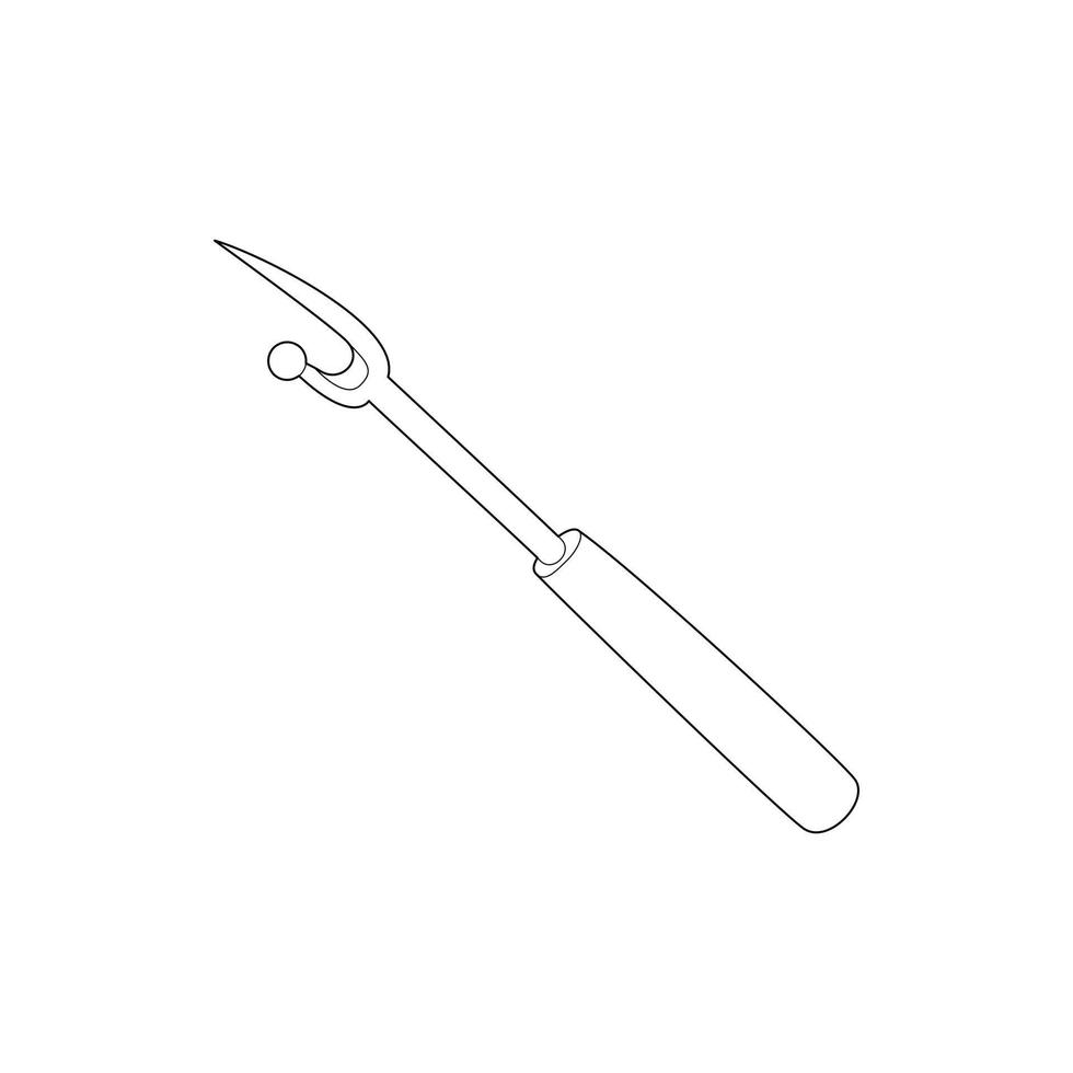 Seam ripper icon, outline style vector