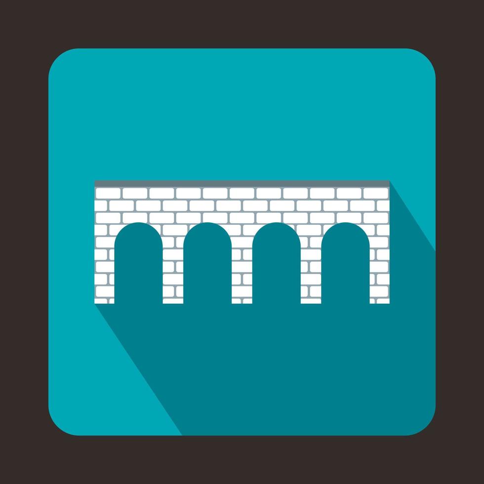 Brick bridge icon, flat style vector