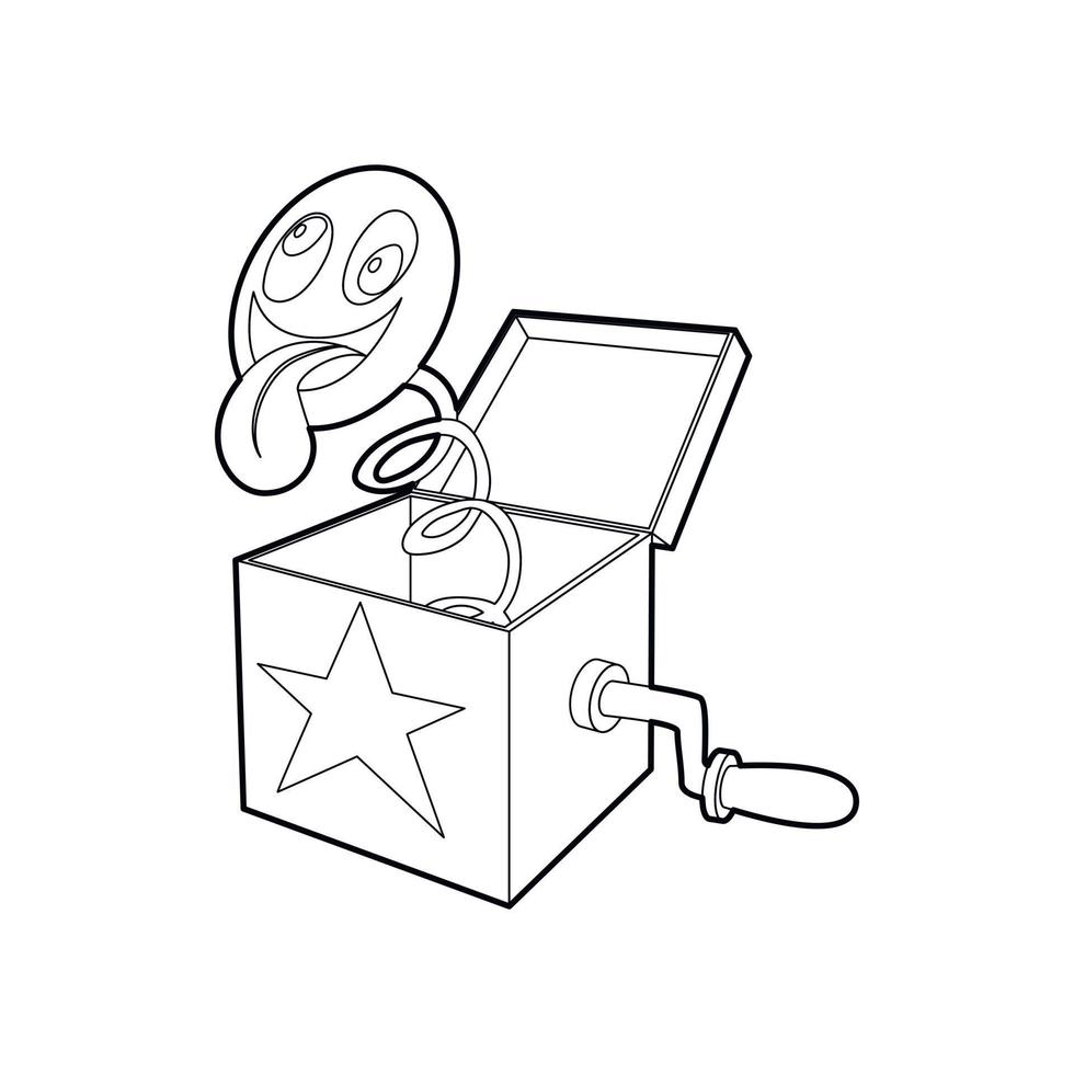 caja de juguetes en icono de primavera, estilo de esquema vector