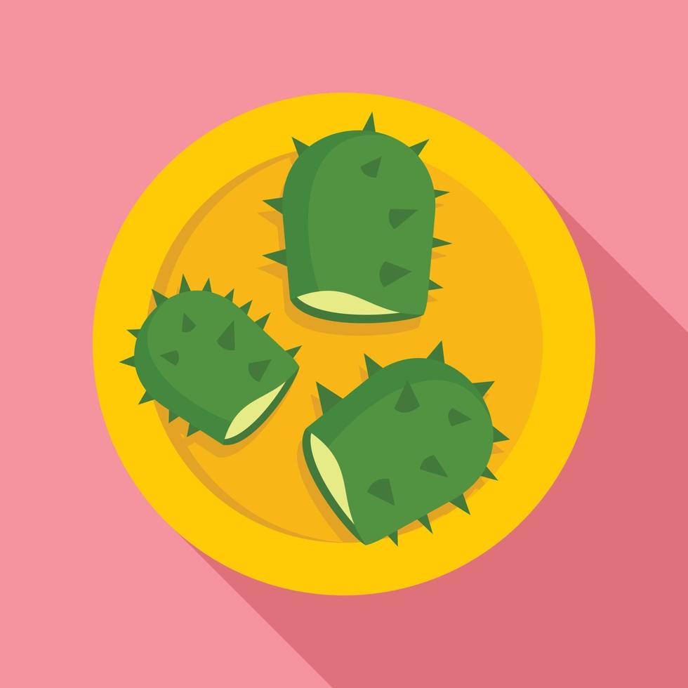 Opuniia food icon, flat style vector