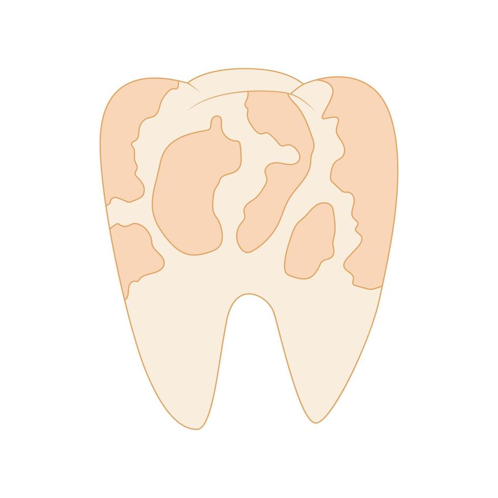 icono de diente de enfermedad en estilo de dibujos animados vector