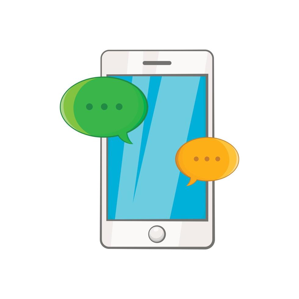 Phone messages icon, cartoon style vector