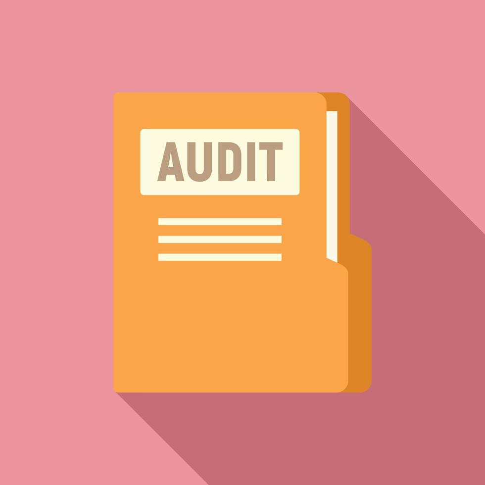 Audit company folder icon, flat style vector