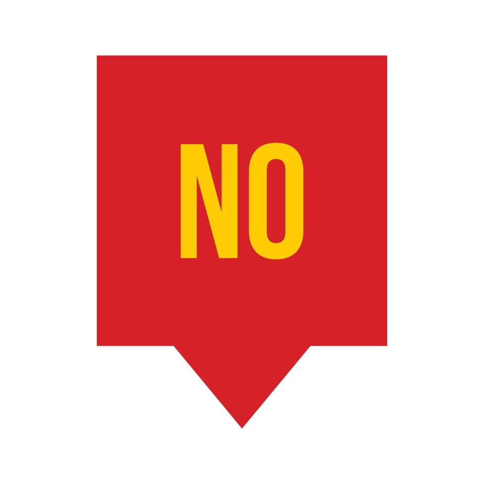 No speech bubble icon, flat style vector