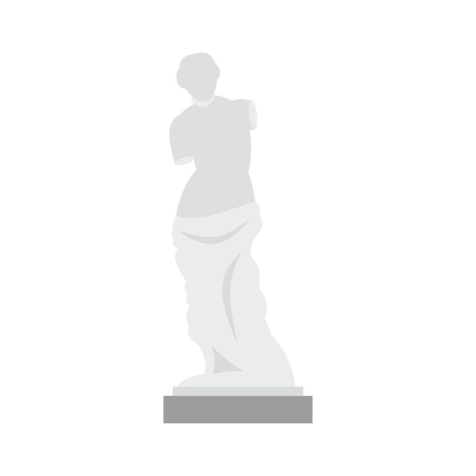 Statue of Venus de Milo icon, flat style vector