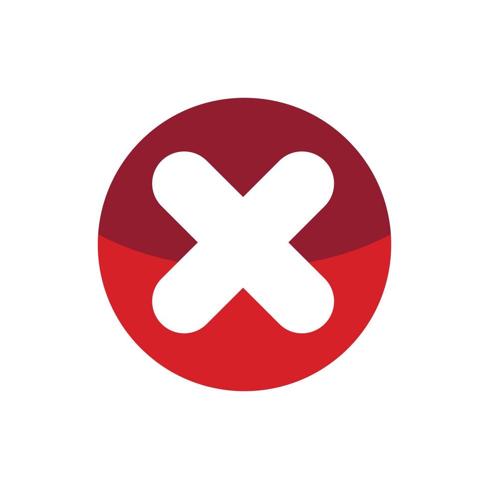Fat cross in circle icon, flat style vector