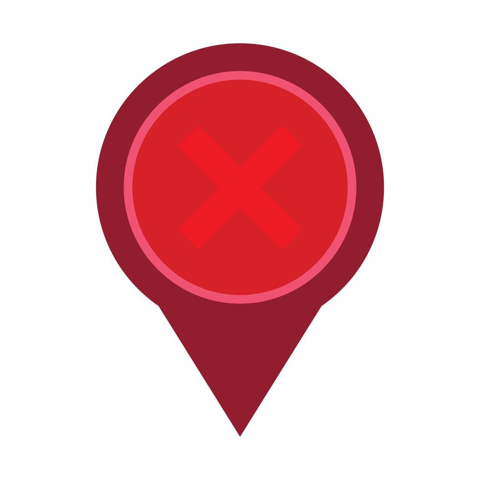 Button cross icon, flat style vector