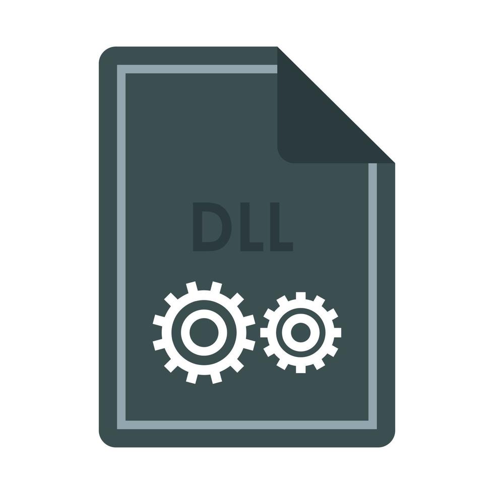 File DLL icon, flat style vector