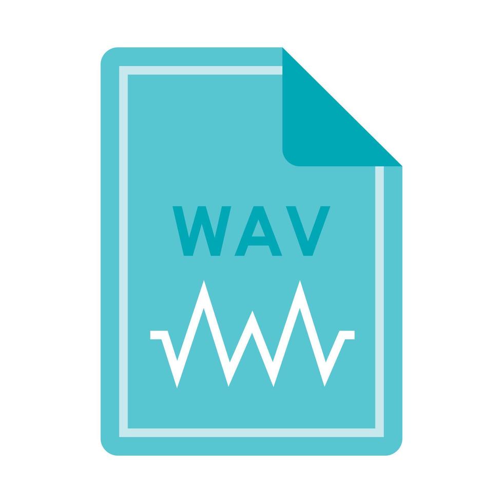 icono de archivo wav, estilo plano vector