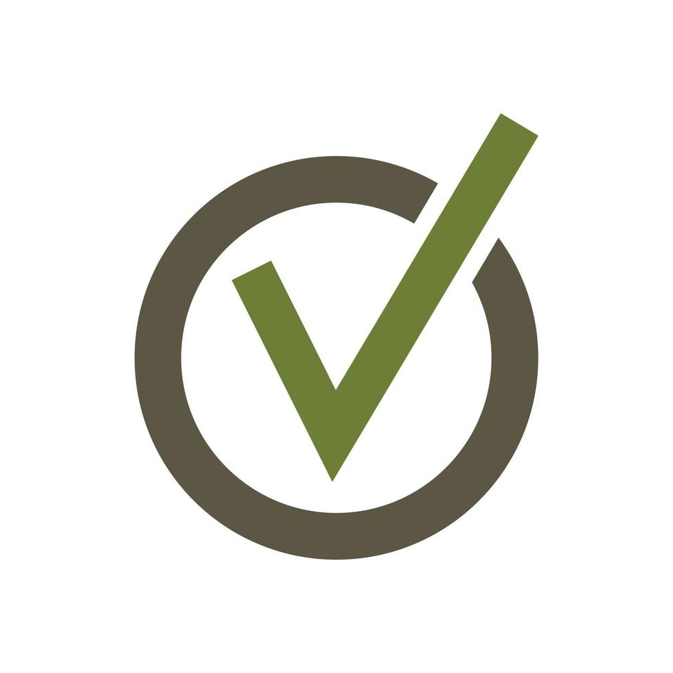 Checkmark in circle icon, flat style vector