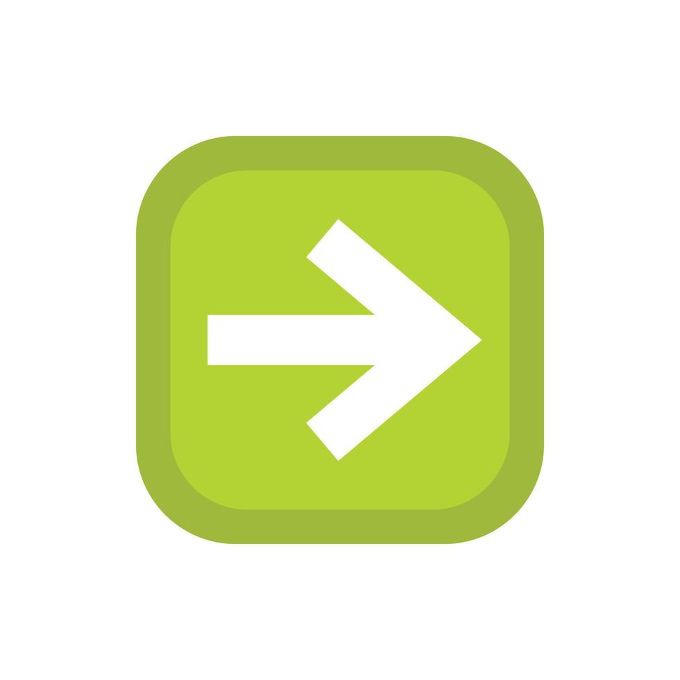 Arrow in square icon, flat style vector