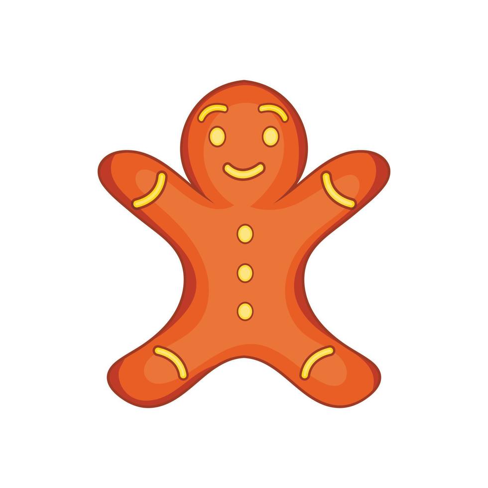 Gingerbread man cookie icon, cartoon style vector