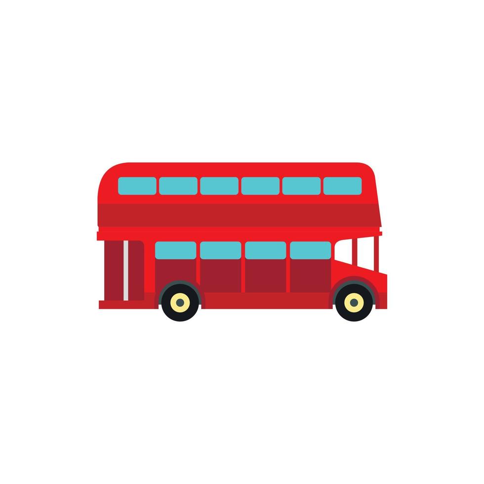 Double decker bus icon, flat style vector