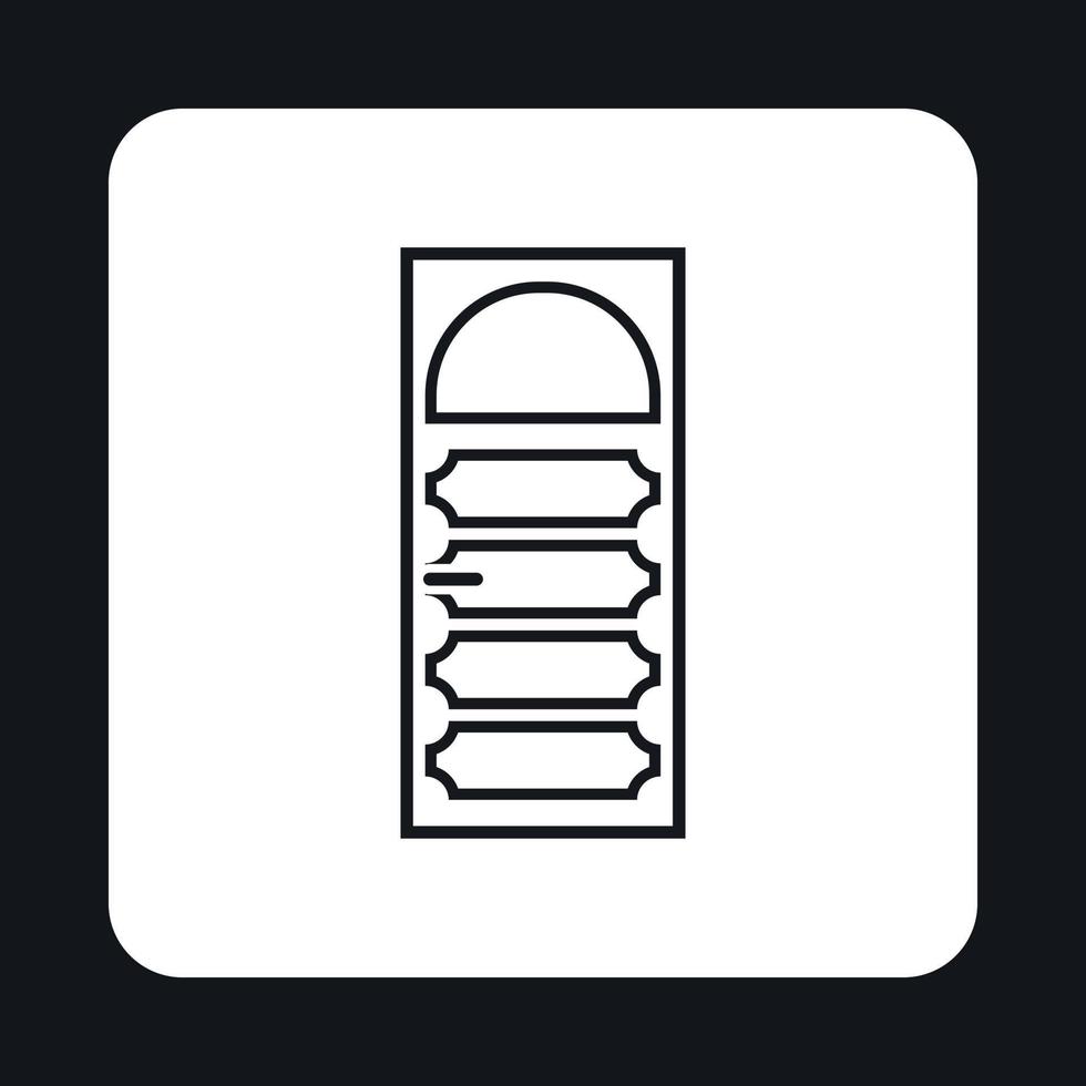 Carved door icon, simple style vector