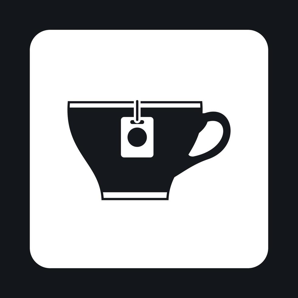 icono de taza de té, estilo simple vector