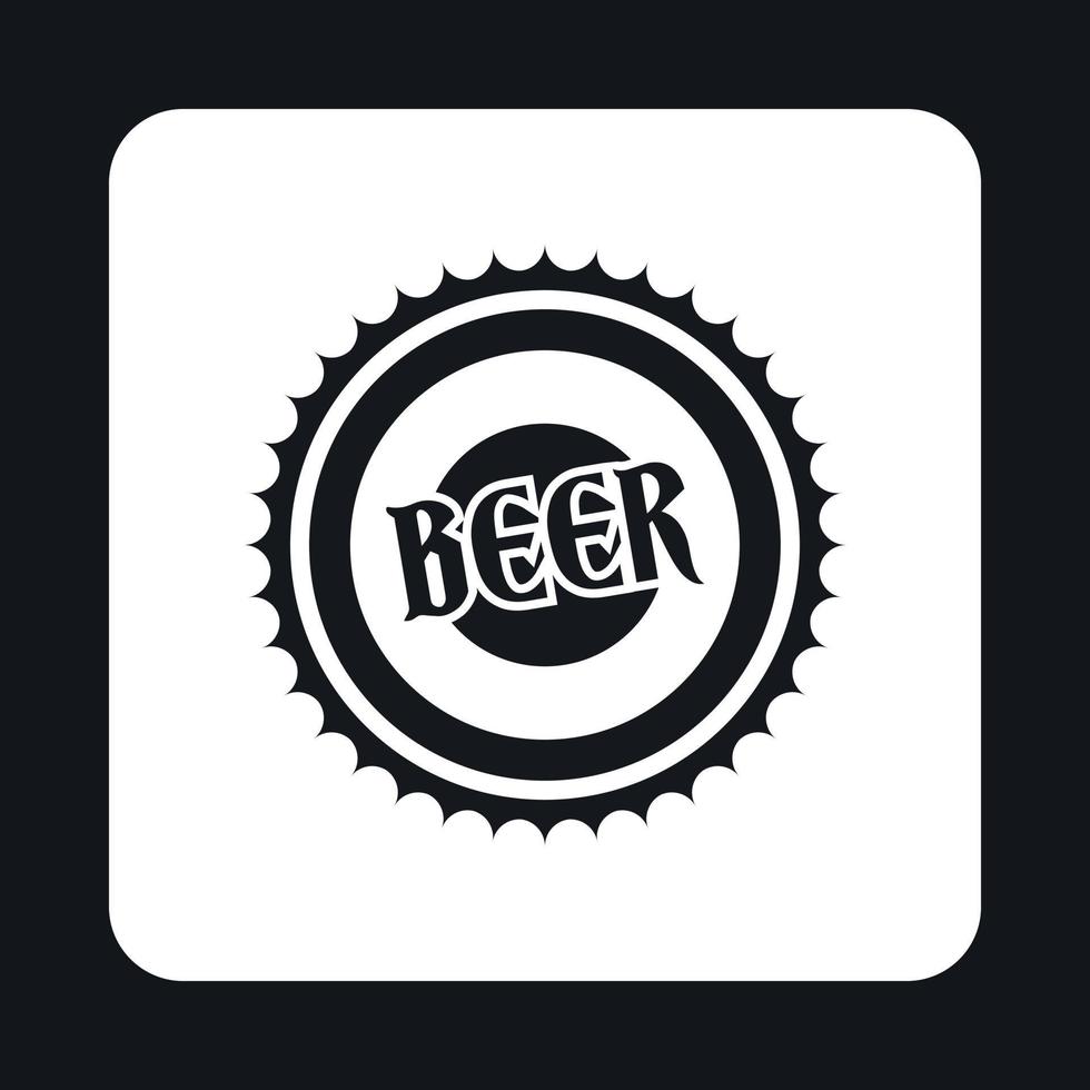 icono de cerveza de tapa, estilo simple vector