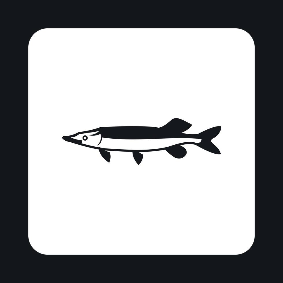 Pike icon, simple style vector