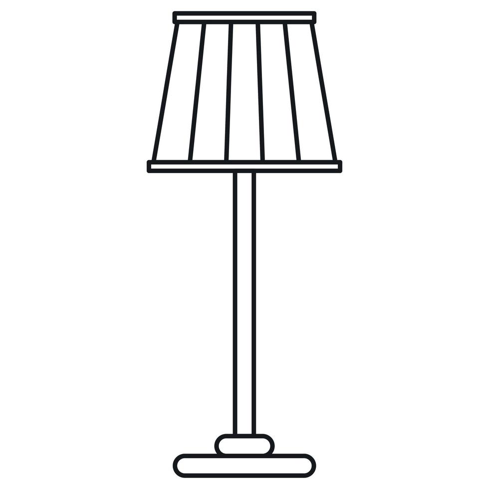 Floor lamp icon in outline style vector