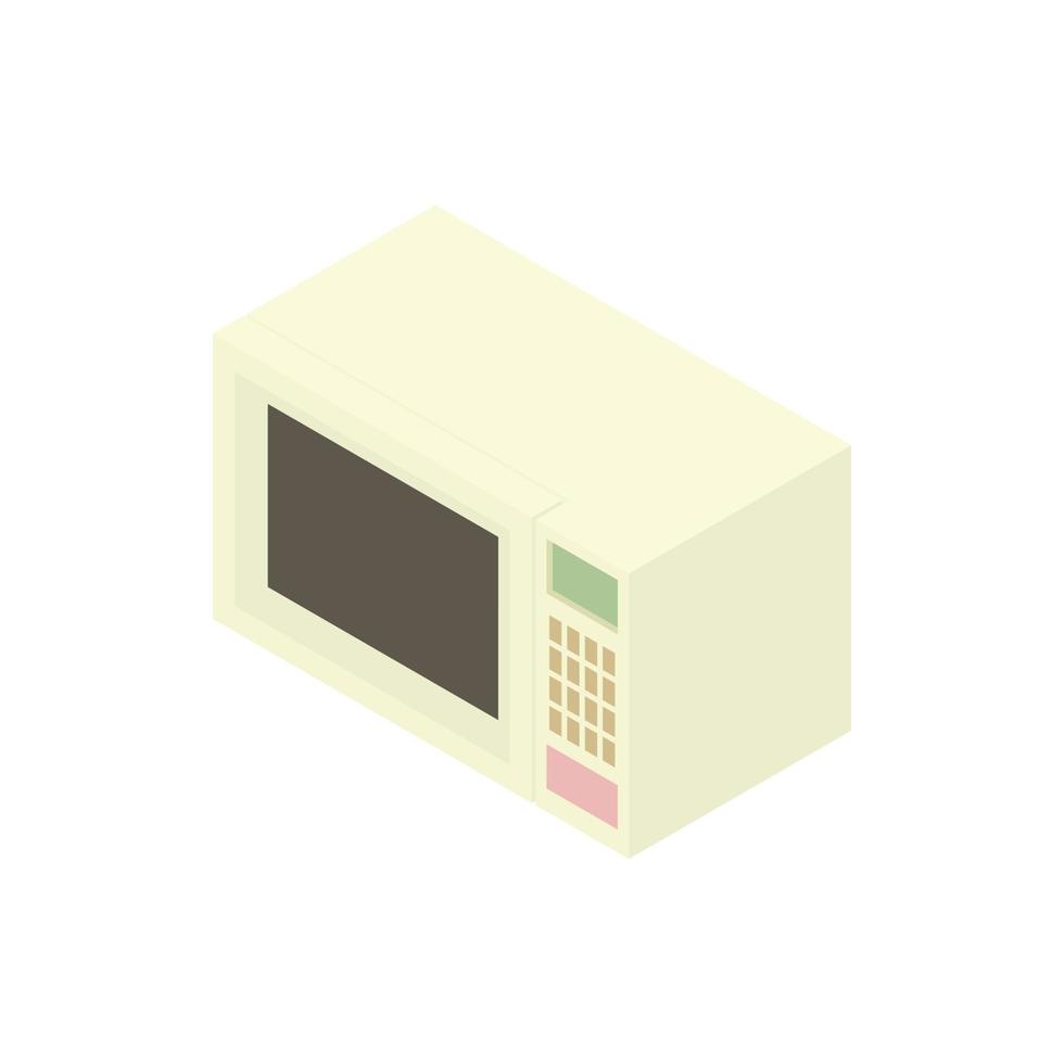 White microwave icon, cartoon style vector