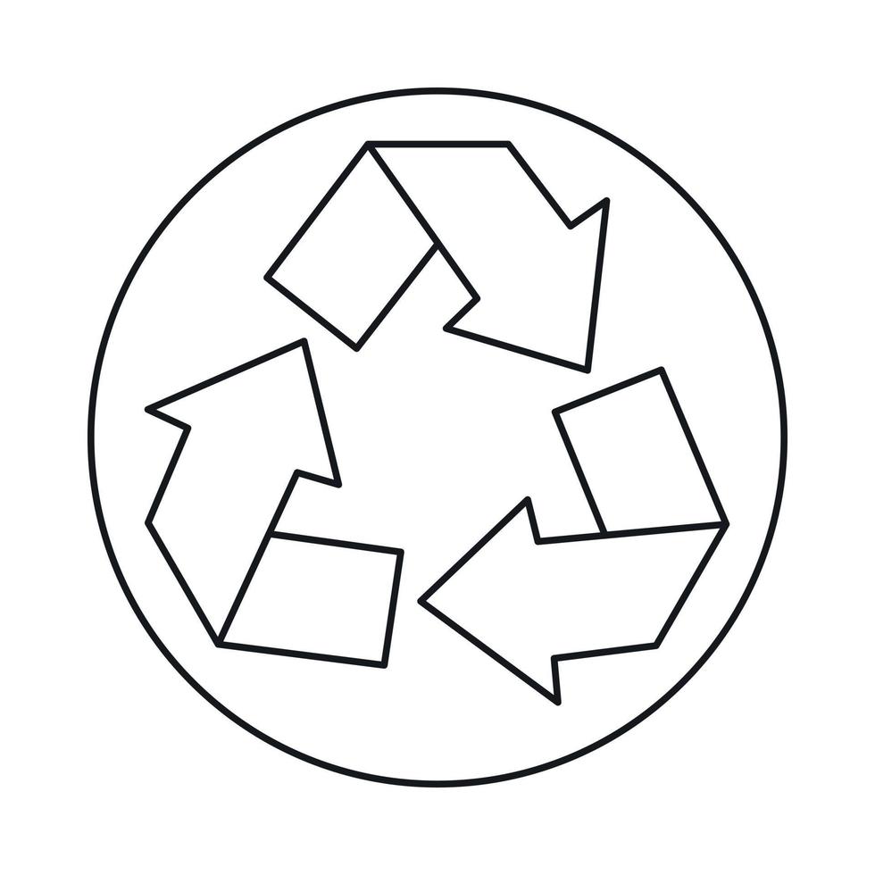 Recycle symbol icon, outline style vector