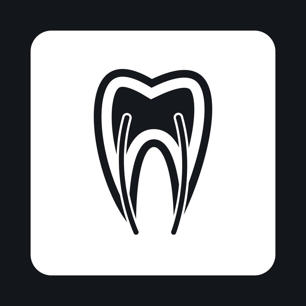 Human tooth cross section icon, simple style vector