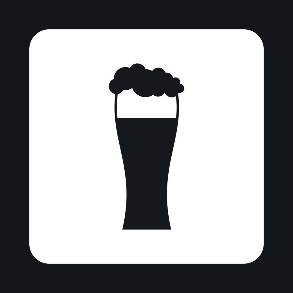 Glass of beer icon, simple style vector