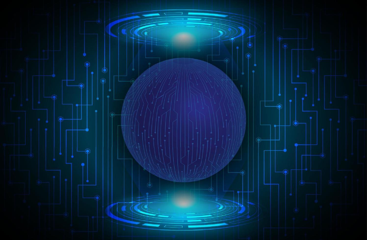 Modern Data Globe Holograph on Technology Background vector