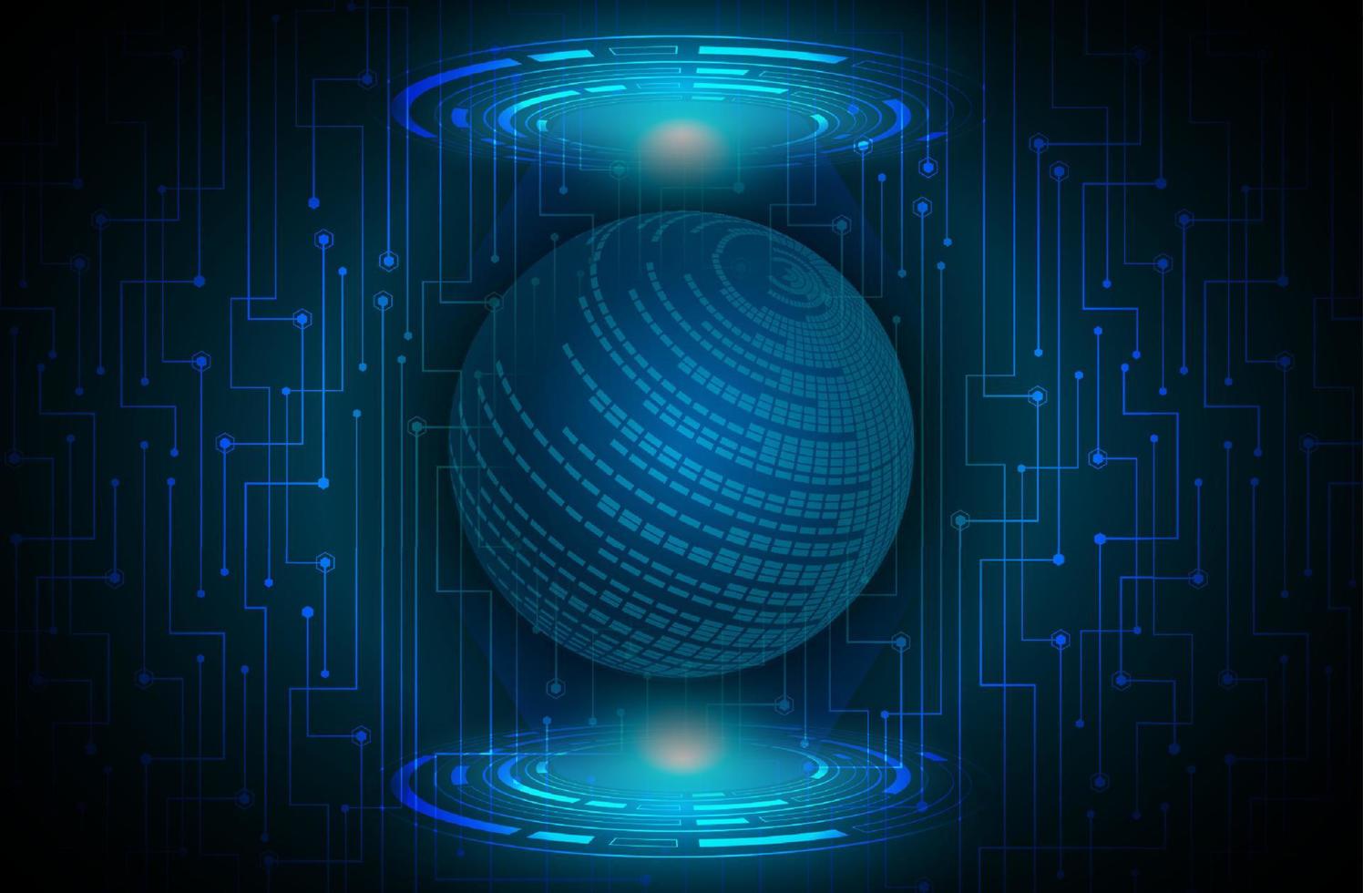 Modern Data Globe Holograph on Technology Background vector