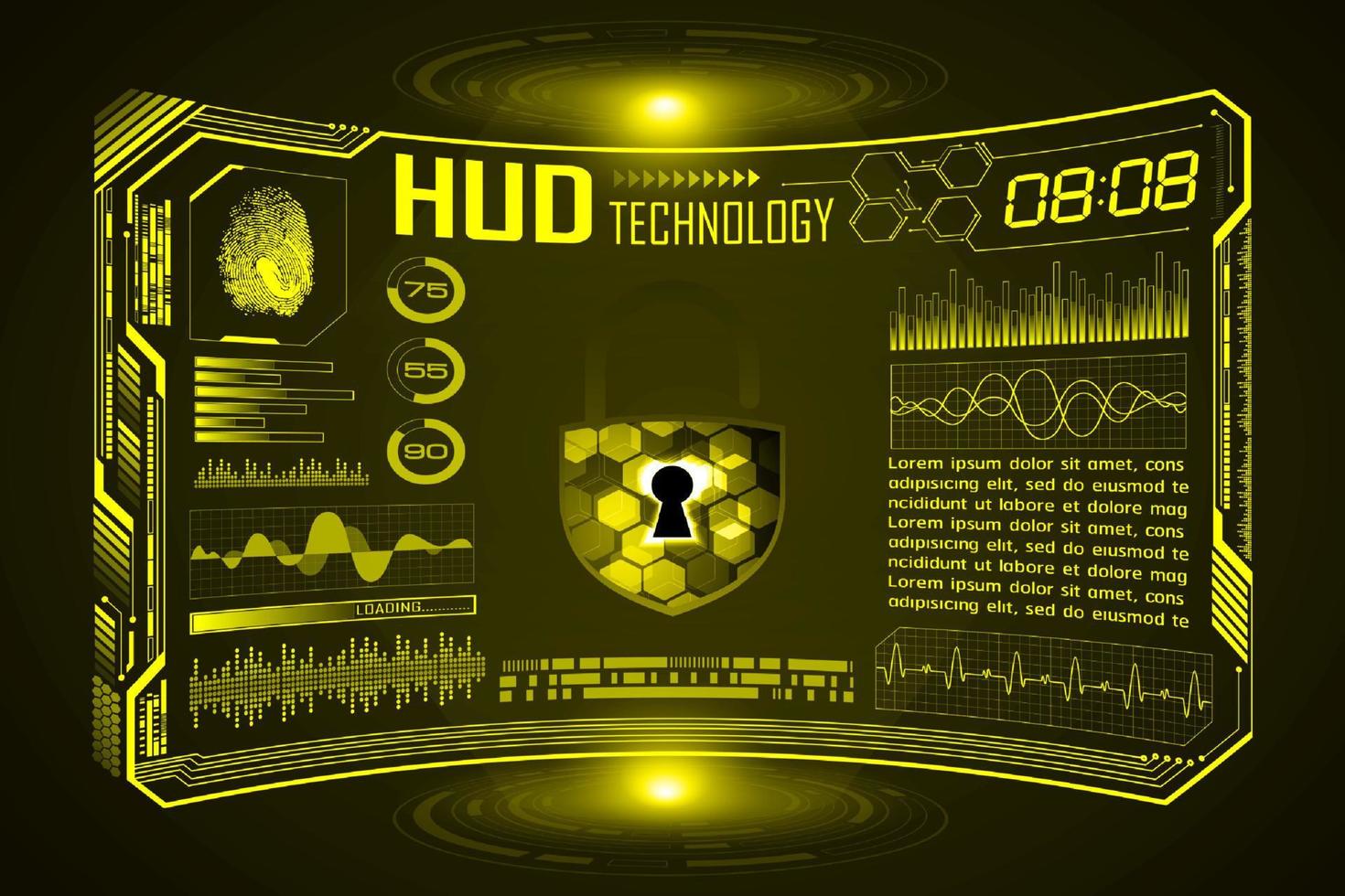 Modern HUD Technology Screen Background vector