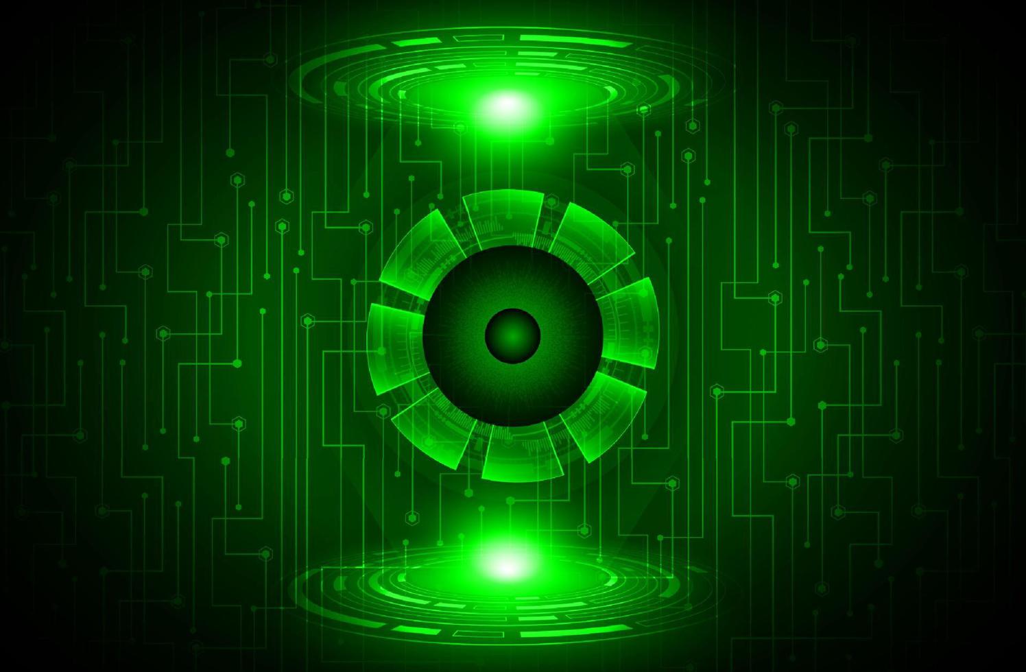 Modern eye Holograph on Technology Background vector