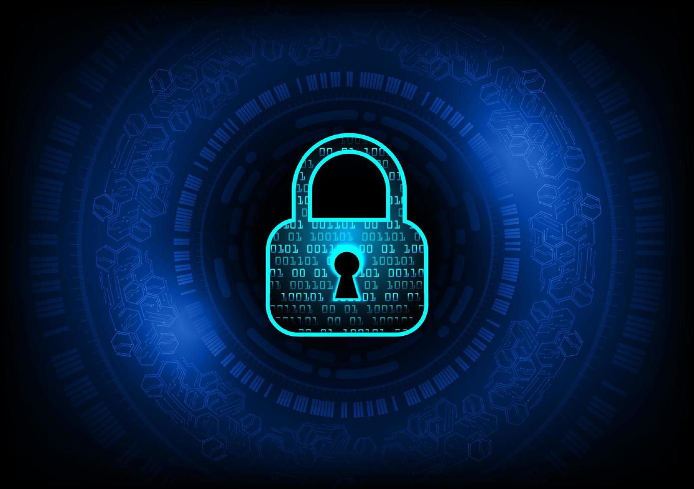 Modern Lock on Technology Background vector
