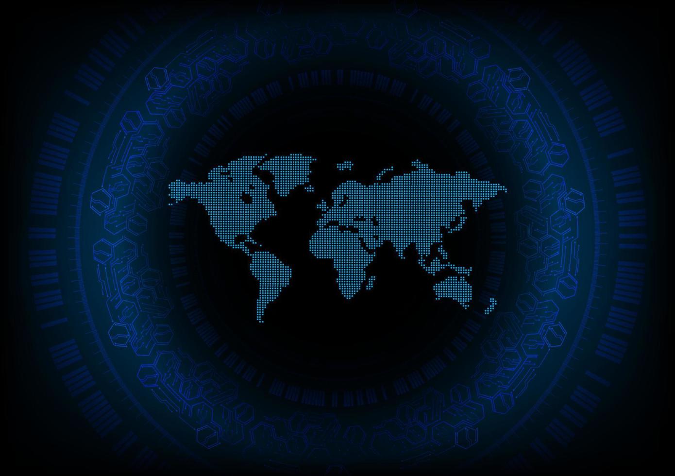 Modern World Map on Technology Background vector