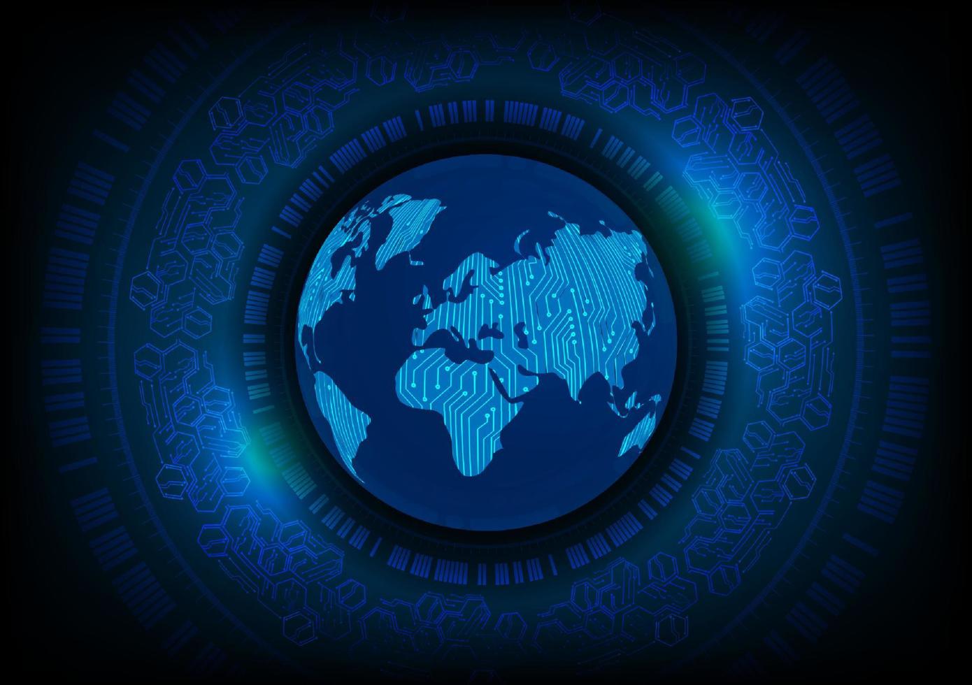 Modern World Map on Technology Background vector