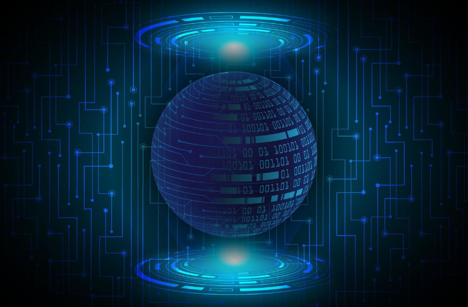 Modern Data Globe Holograph on Technology Background vector