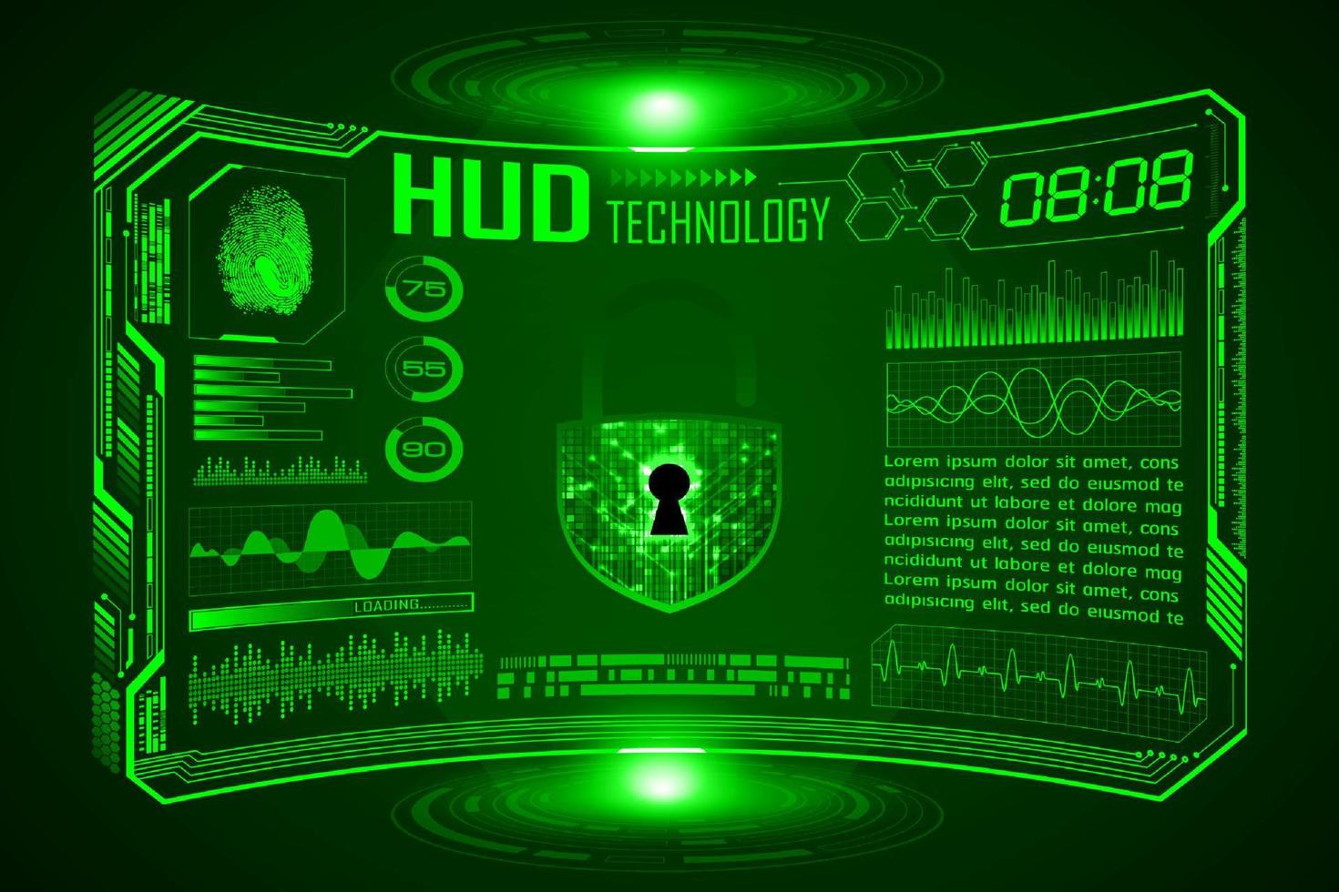 Modern HUD Technology Screen Background vector