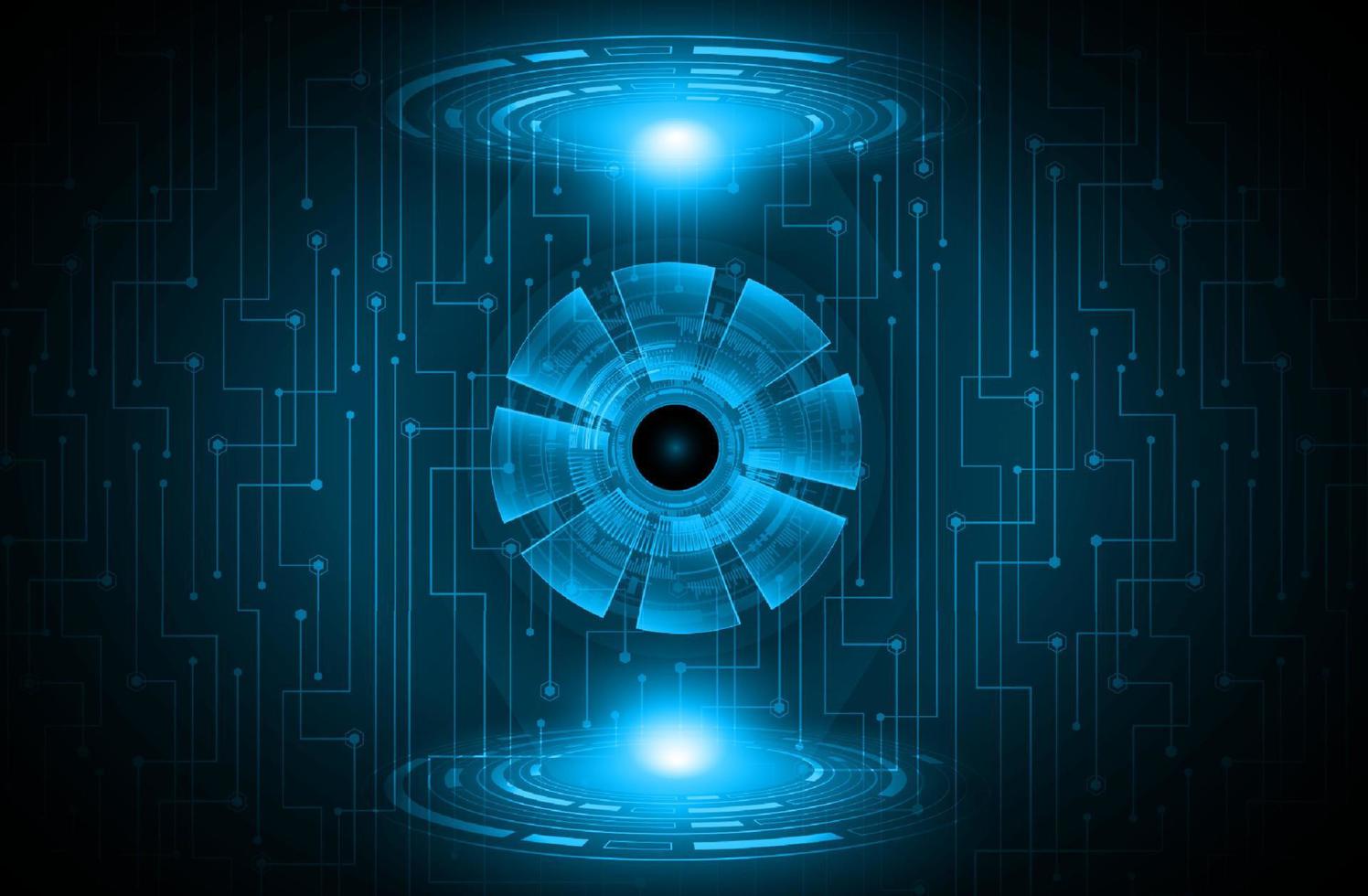 Modern eye Holograph on Technology Background vector