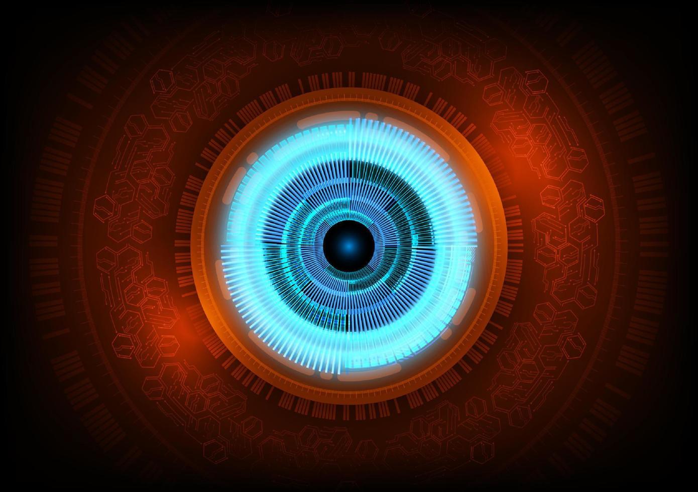 Modern Eye Holograph on Technology Background vector