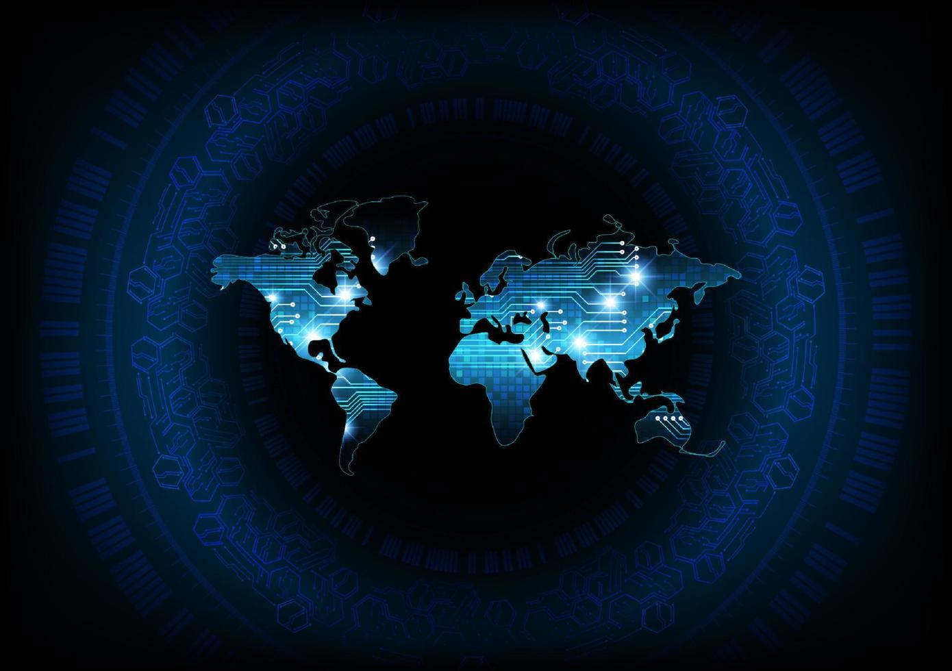 Modern World Map on Technology Background vector