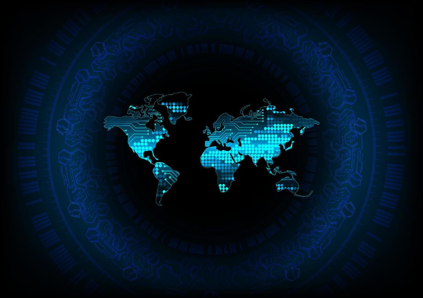 Modern World Map on Technology Background vector