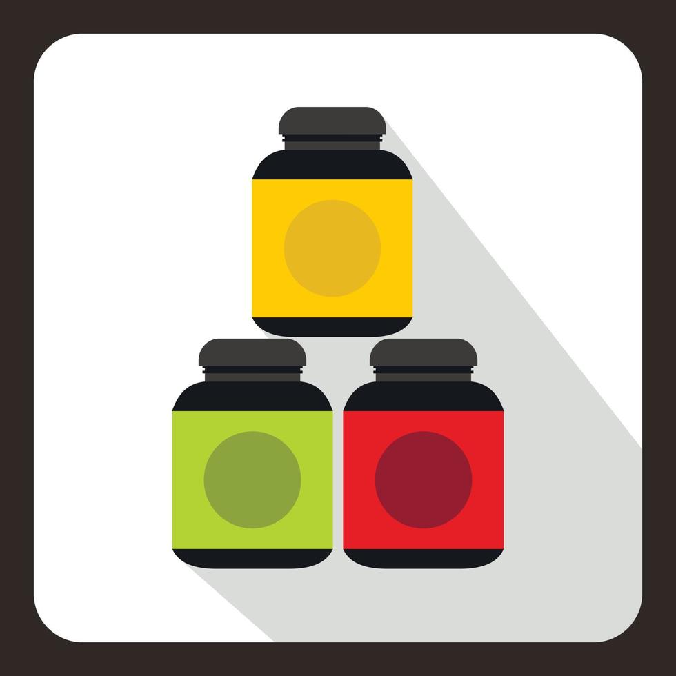 Sports supplements icon, flat style vector