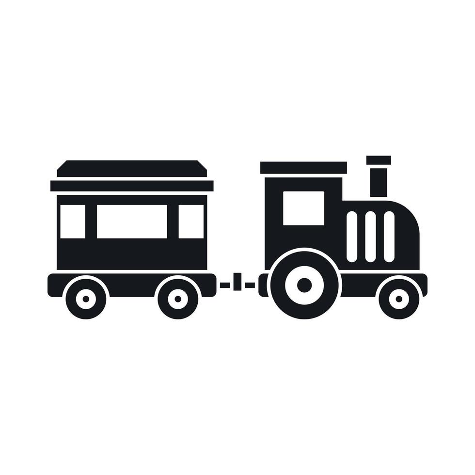 icono de tren de juguete, estilo simple vector