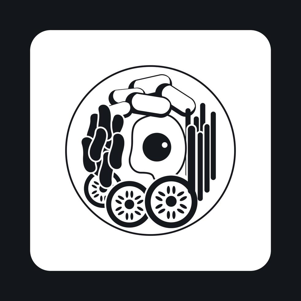 Breakfast with eggs icon, simple style vector
