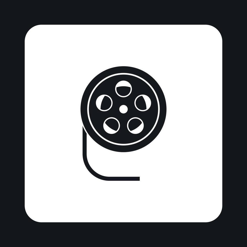 icono de carrete de película, estilo simple vector