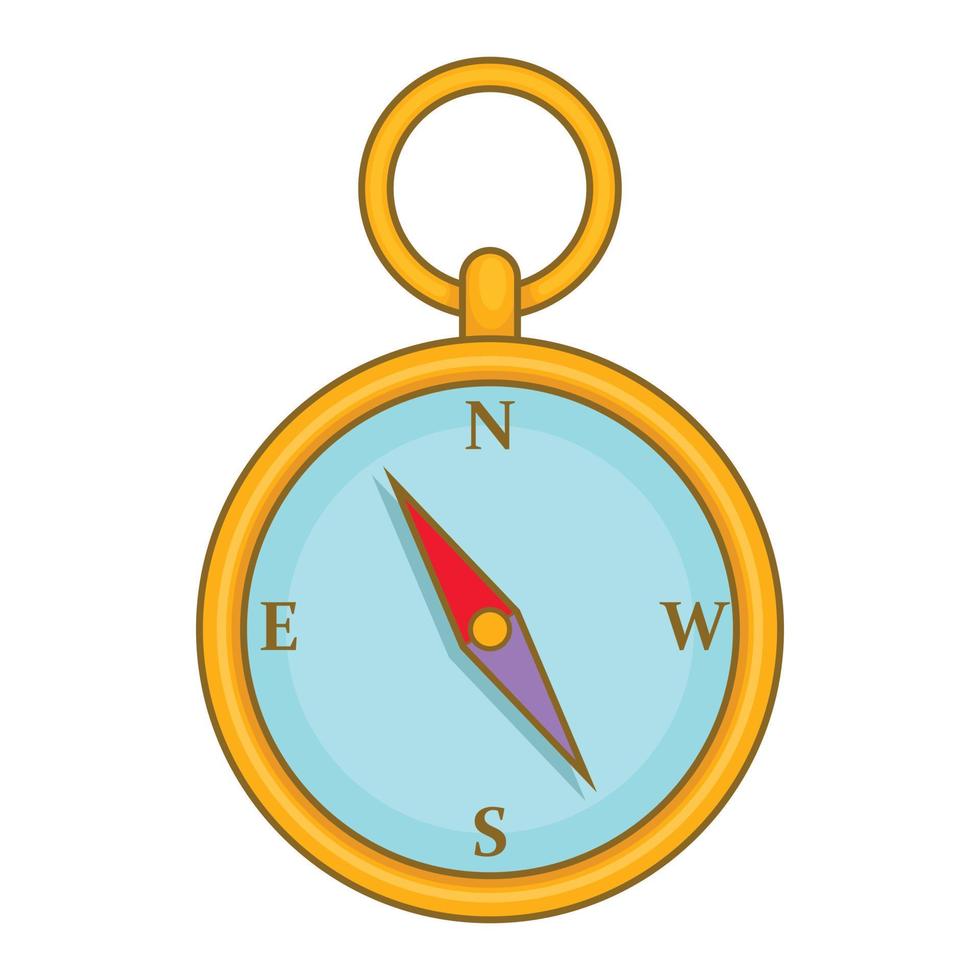 Compass icon in cartoon style vector