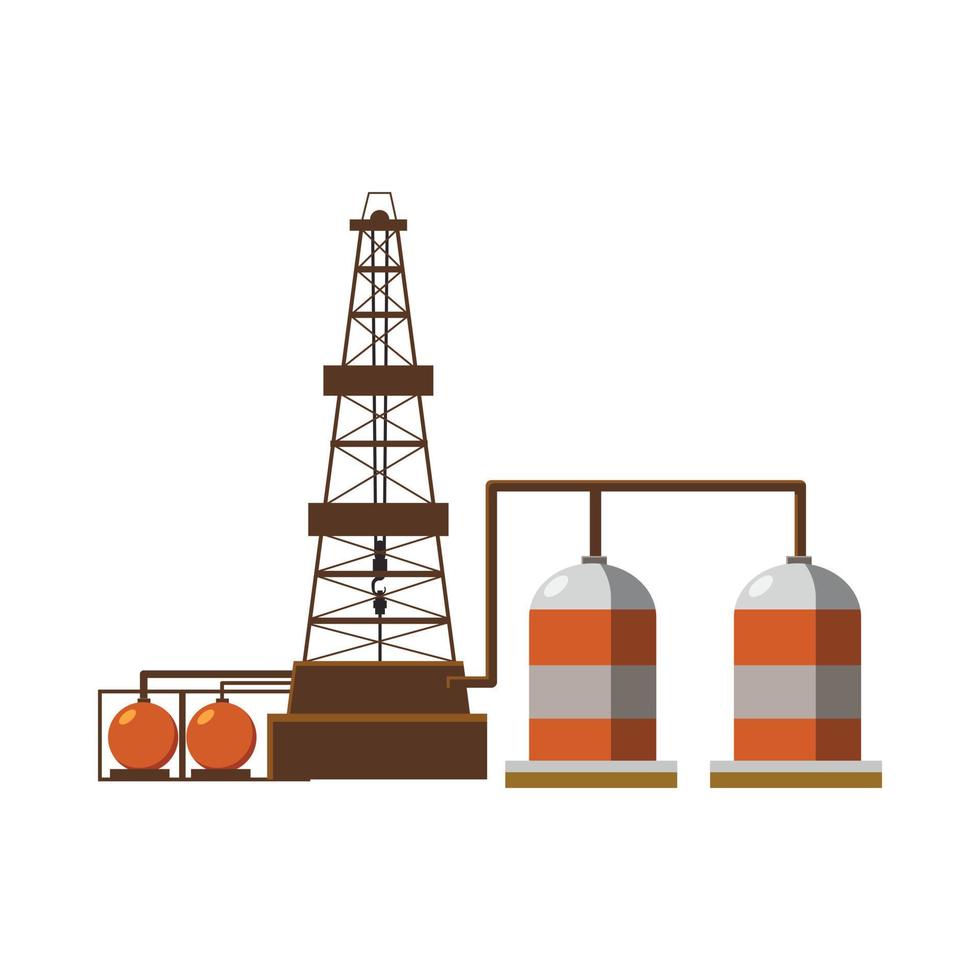 icono de refinería, estilo de dibujos animados vector