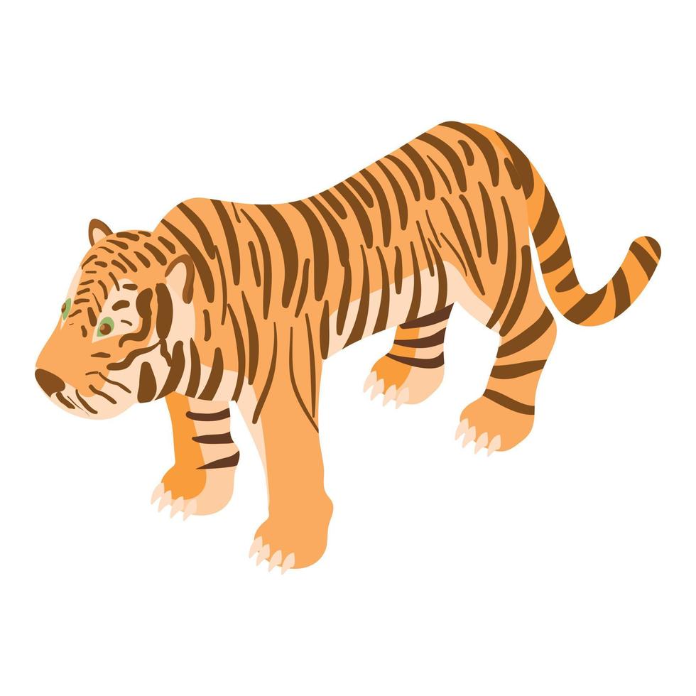 icono de tigre, estilo de dibujos animados vector