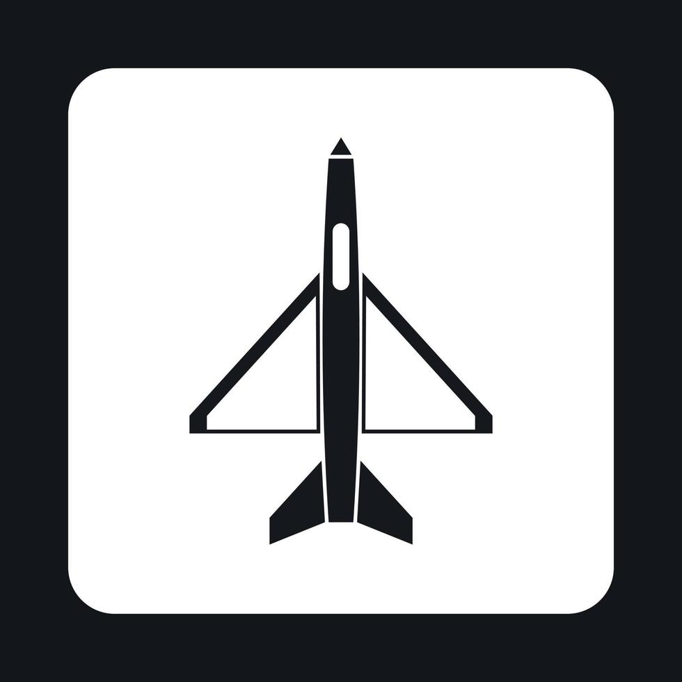 Military aircraft icon, simple style vector
