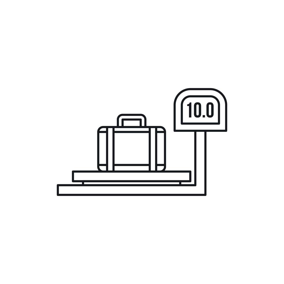 luggage weighing icon in outline style vector