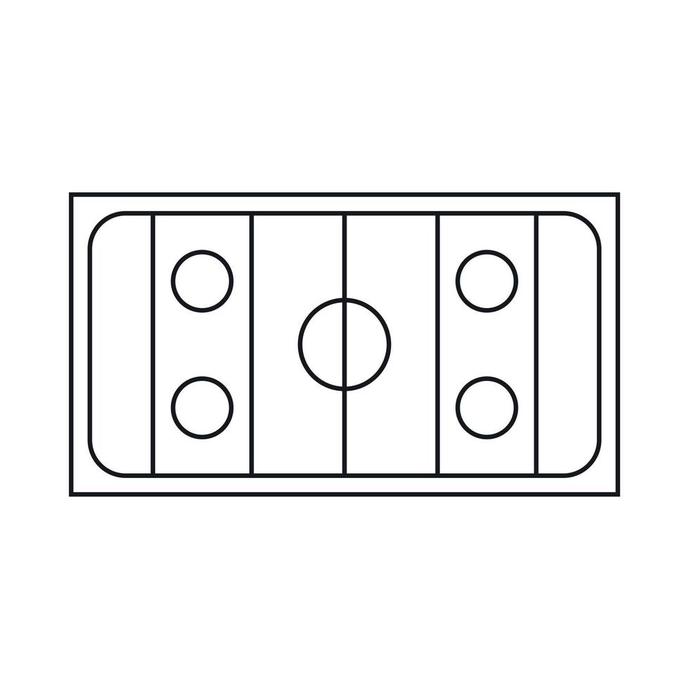 icono de pista de hockey sobre hielo, estilo de esquema vector