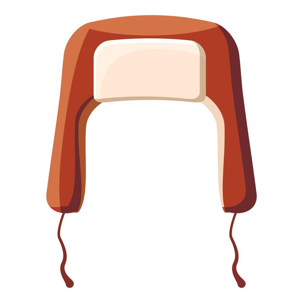 icono de sombrero ushanka, estilo de dibujos animados vector